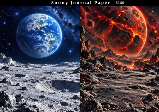 B0107-Planet Space Background A5 paper 10pcs no repeat