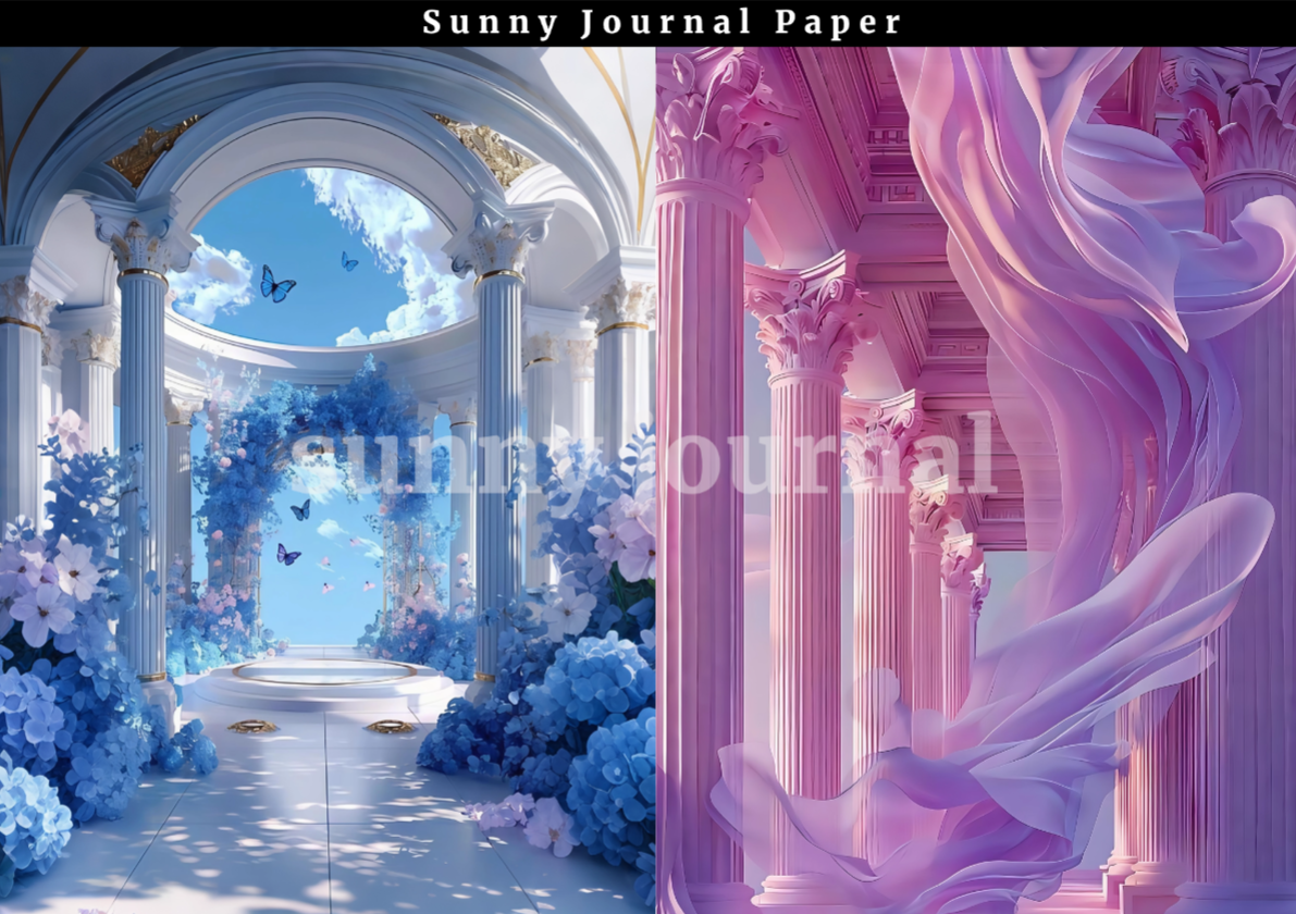 B0045-Princess Girls Fairy Background A5 paper 10pcs no repeat