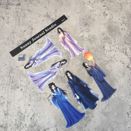 A0167--Traditional Immortal Maiden PET Sticker 1 Pcs A5 Size