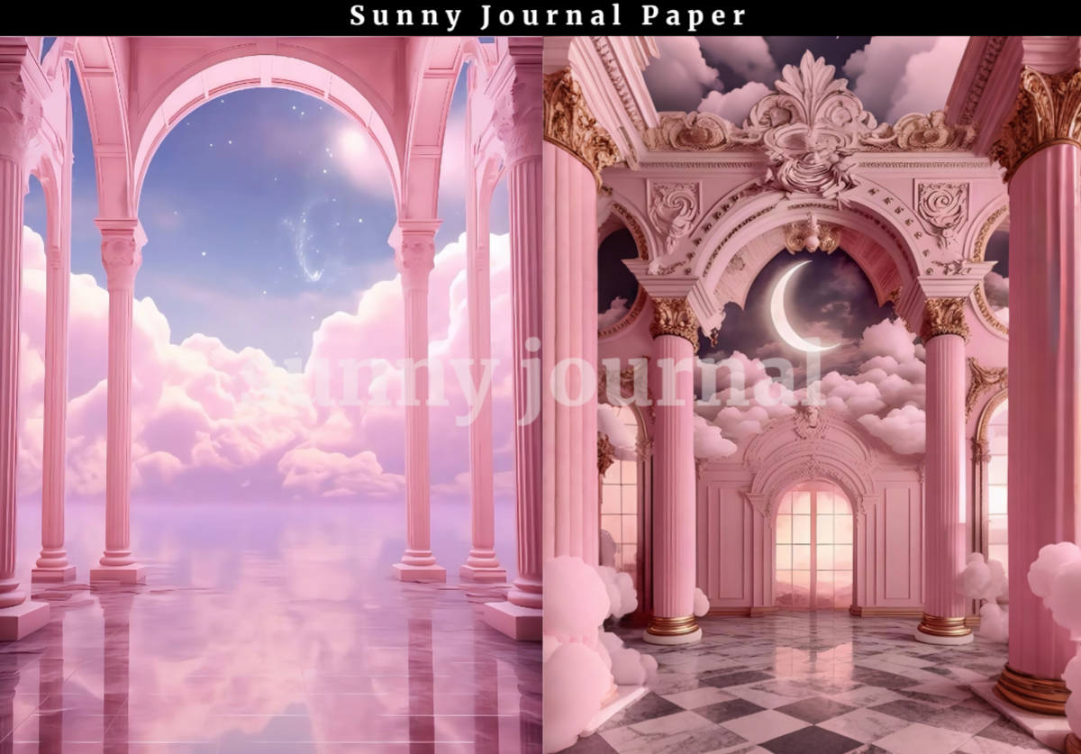 B0045-Princess Girls Fairy Background A5 paper 10pcs no repeat