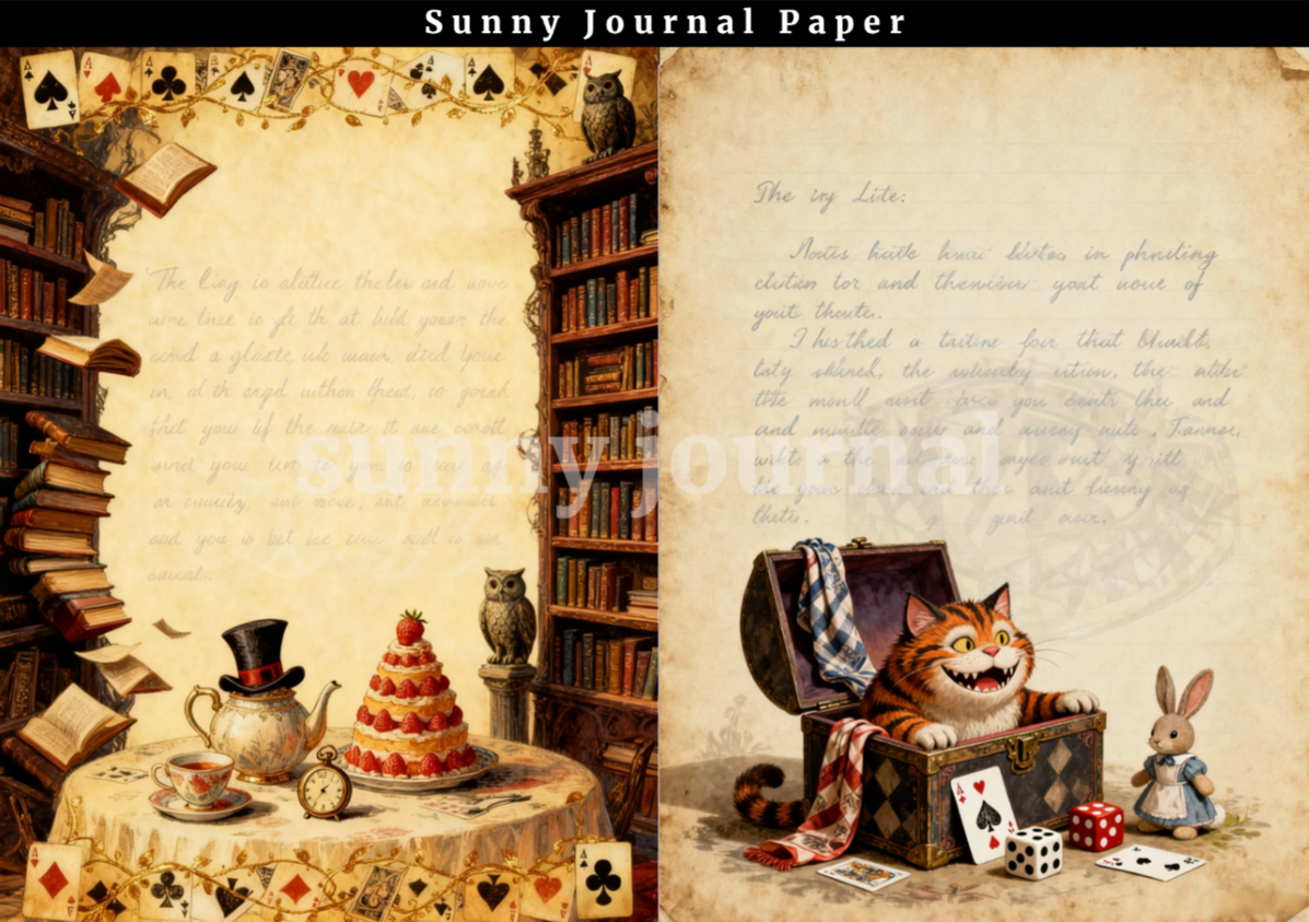 B0055-Vertical Alice Writing Paper A5 paper 15pcs no repeat