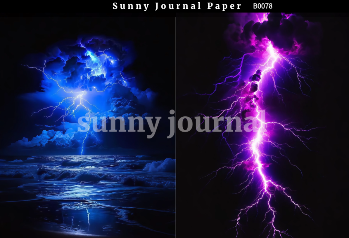 B0078-Tornado and Lightning A5 paper 10pcs no repeat