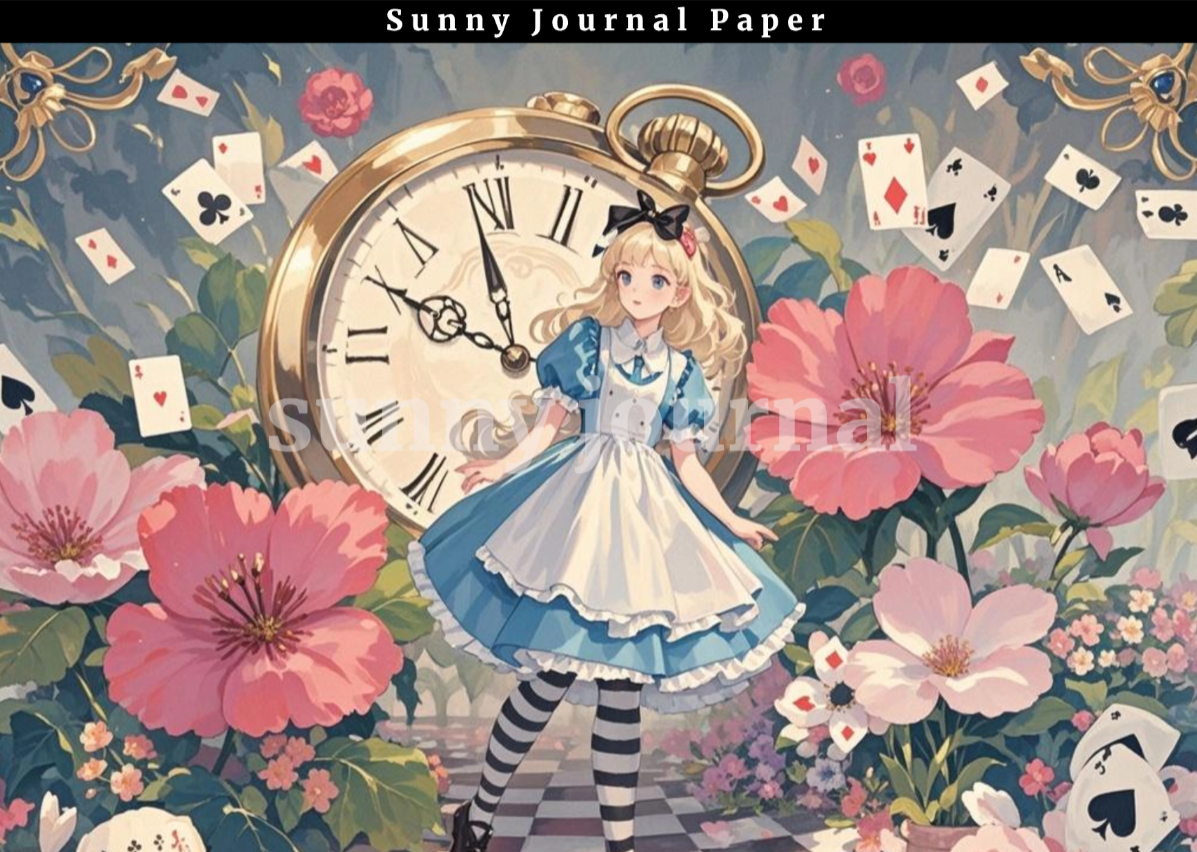 B0054-Alice of Wonderland A5 paper 15pcs no repeat