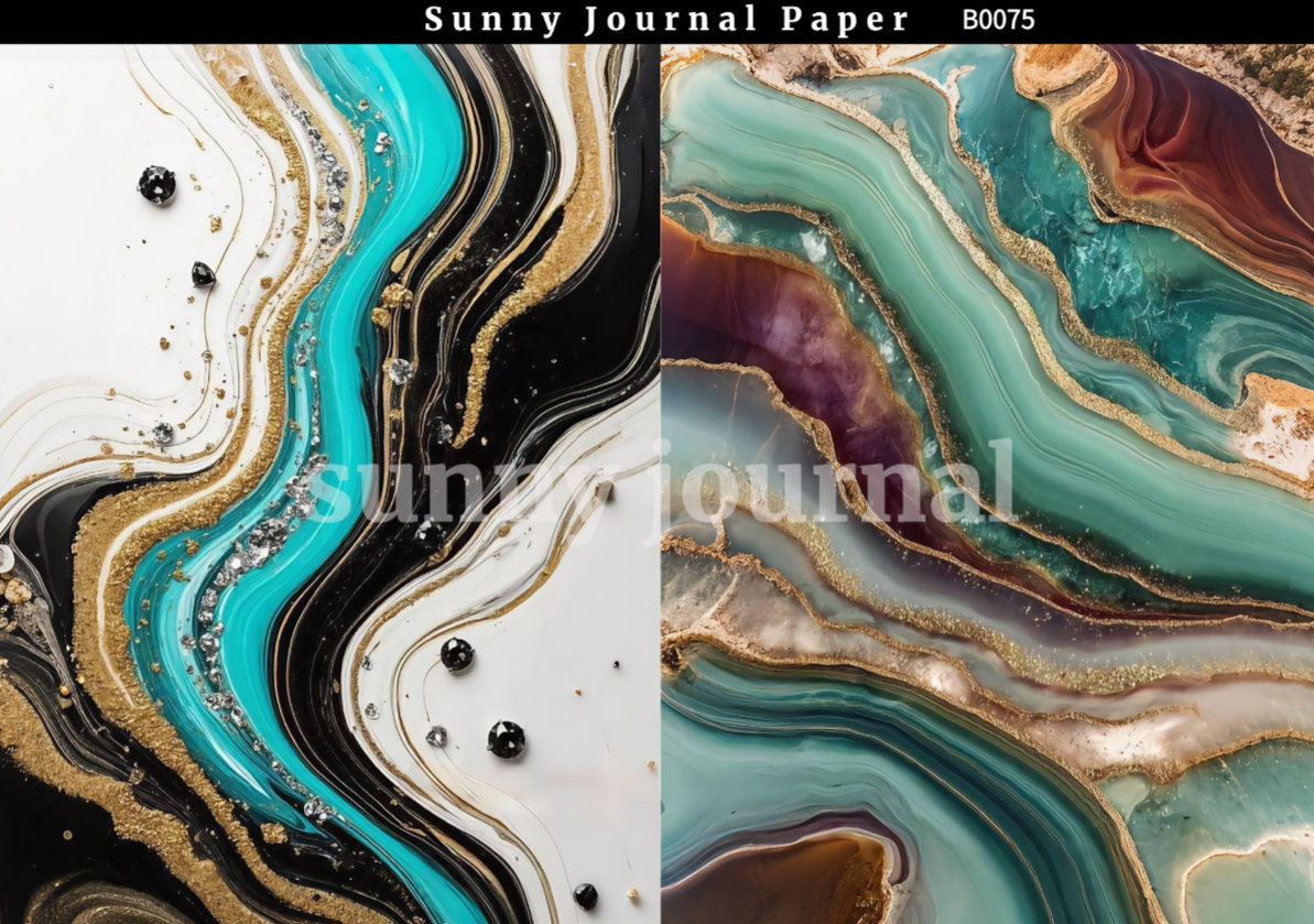 B0075-Marble Texture Paper A5 paper 10pcs no repeat