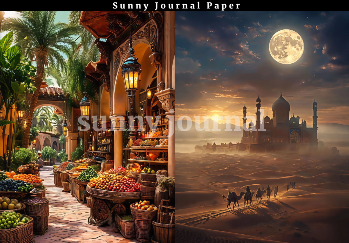 B0039-Arab style 20 images no repeat A5 Size