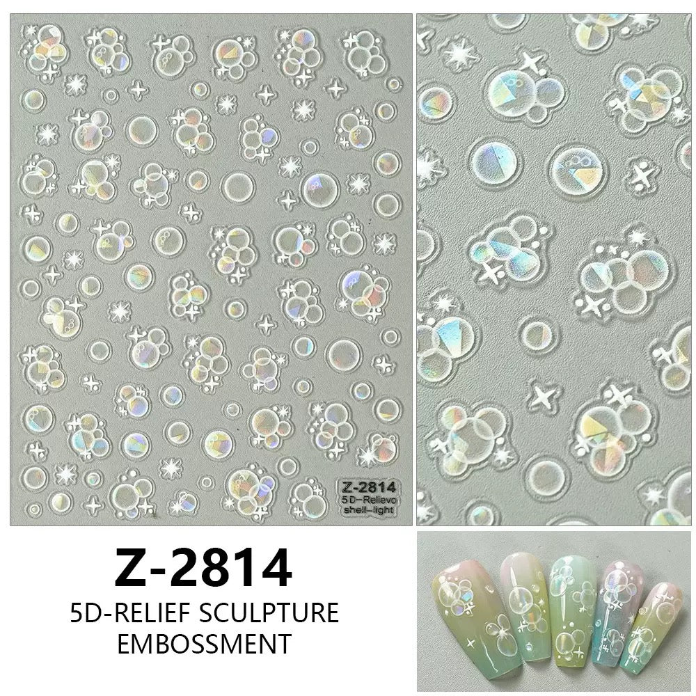 Mini Iridescent Bubble Embossed 3D Sticker