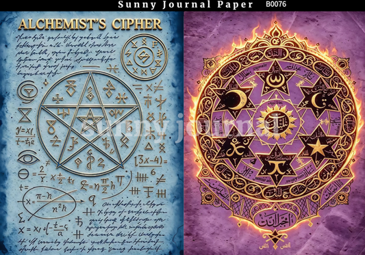 B0076- Ancient Hieroglyph & Oracle Bone Script Paper A5 paper 10pcs no repeat
