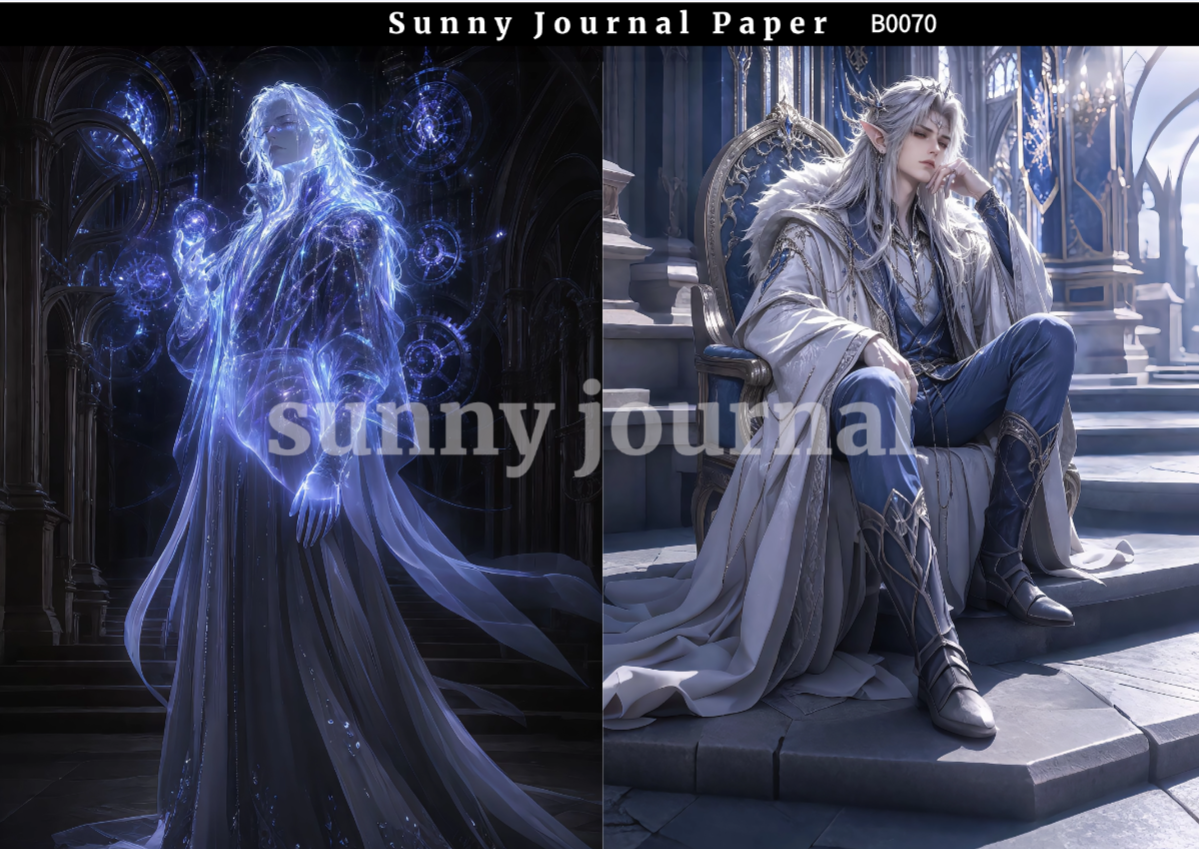 B0070-Dark Fantasies Gothic Royalty Paper A5 paper 10pcs no repeat