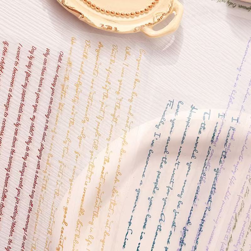 Pre-Cut PET Waterproof Stickers with Long English Letter 6 Designs