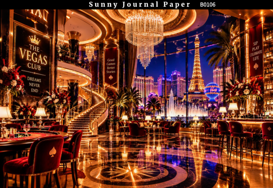 B0106-LAS VEGAS Nightscape Horizontal A5 paper 15pcs no repeat