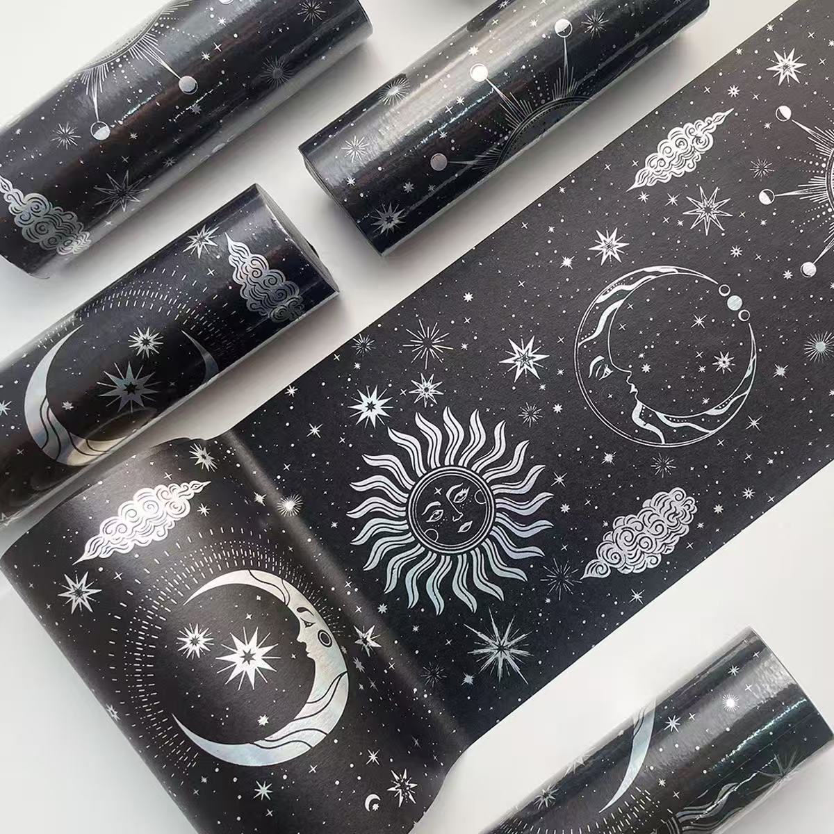 Washi Tape Zodiac Girl Iridescent Hot Foil Starry Sky with Release Liner Big Size 12*3.8CM