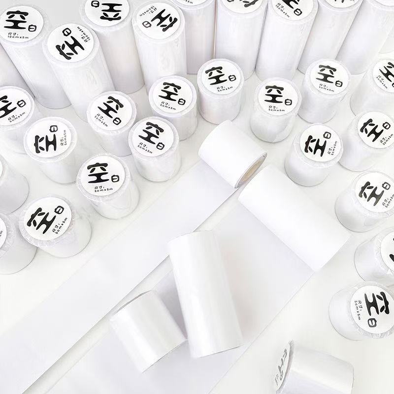 Extra Wide Plain White Background Sticker Tape Self-Adhesive with Release Paper