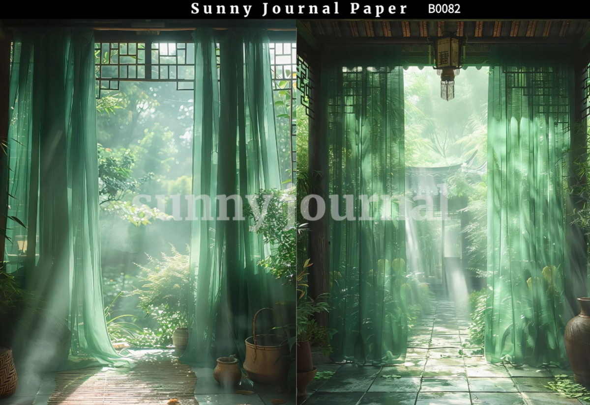 B0082-Only Green Summer Vibe Traditional A5 paper 10pcs no repeat