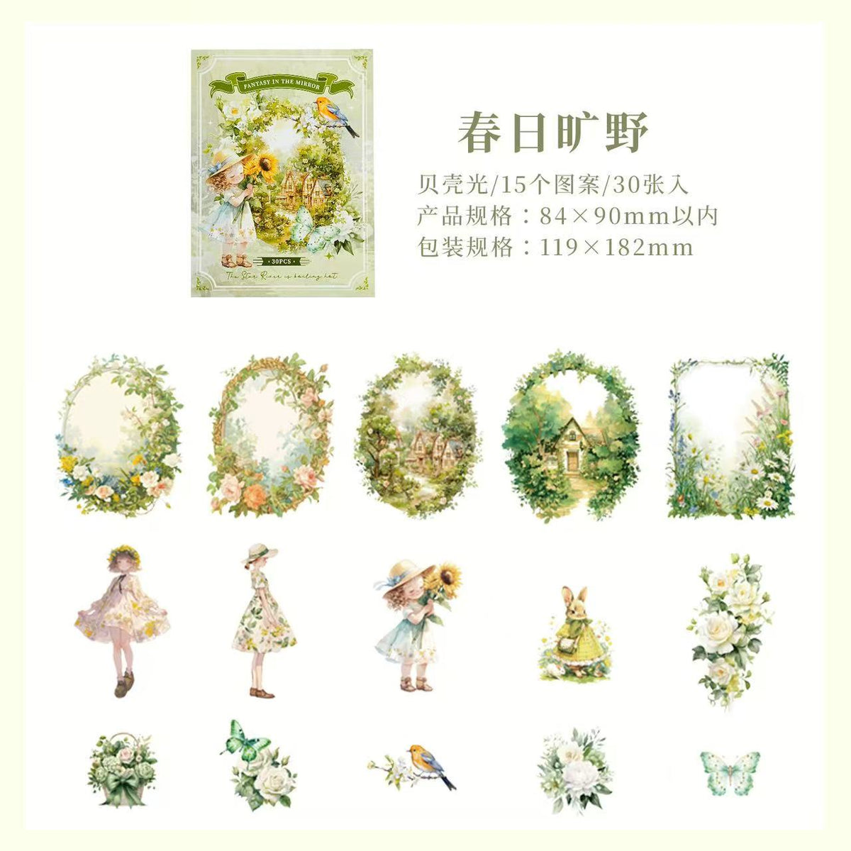 Mirror Fairy PET Stickers 30 Sheets Per Pack