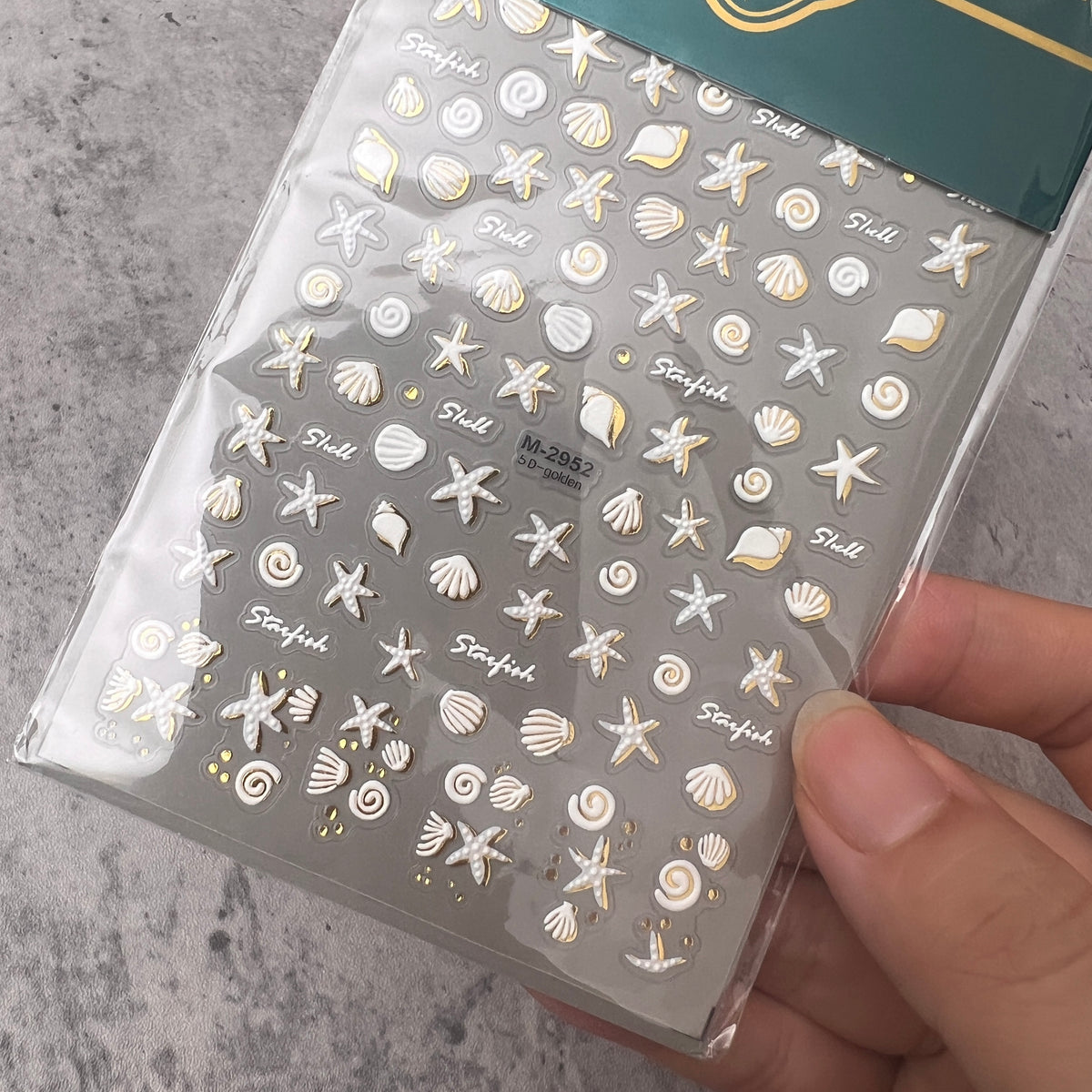 Mini Iridescent Ocean Seashell/JellyFish/Seastar Embossed 3D Sticker