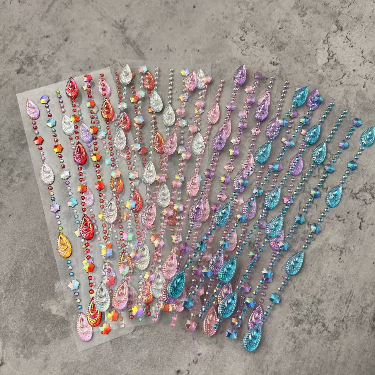 Connected Strip Water Drop 3D Stickers