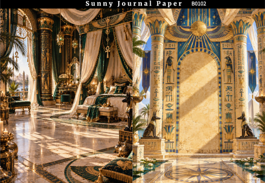 B0102--Ancient Egyptian Palace A5 paper 10pcs no repeat
