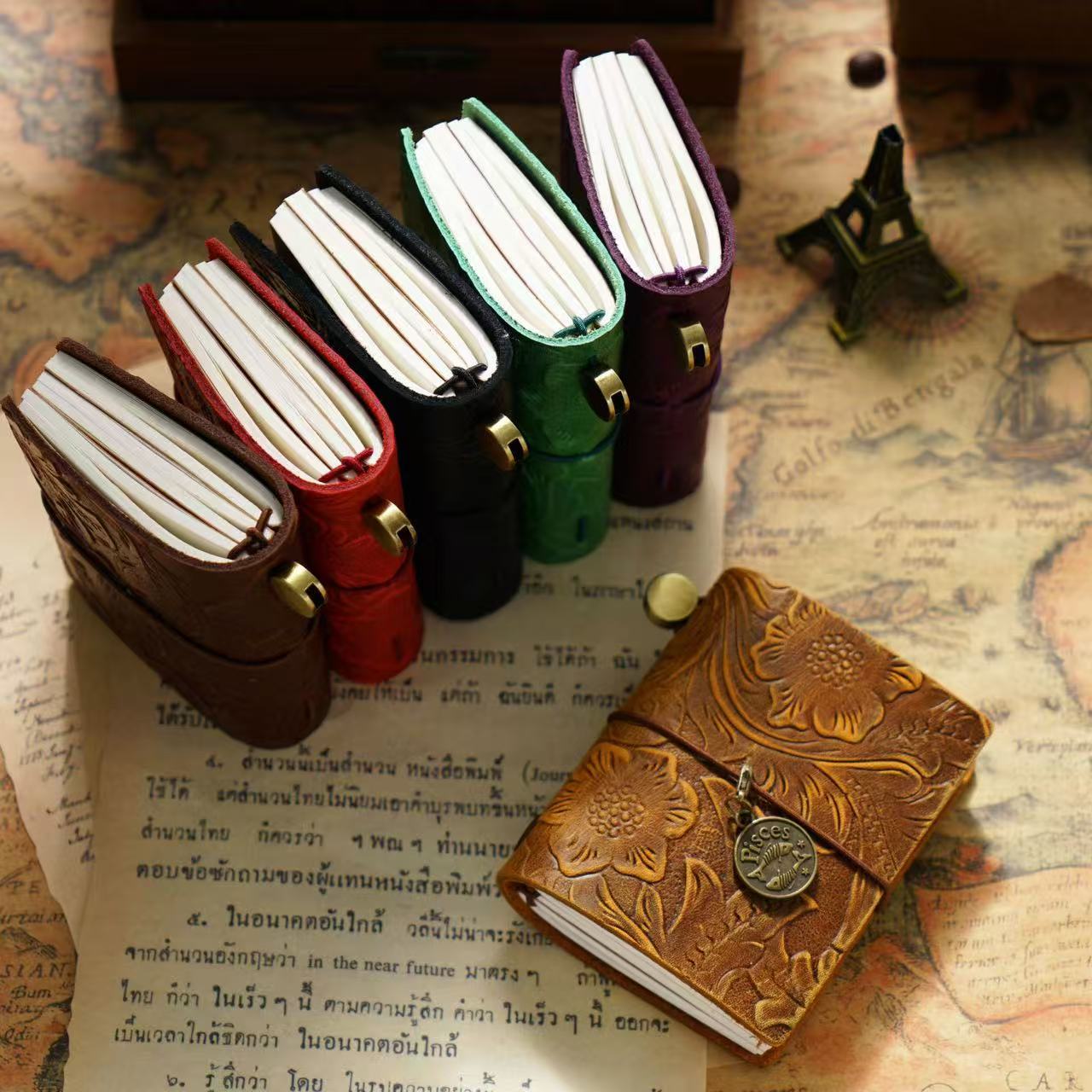 Medium Size Retro Real Leather Journal Book