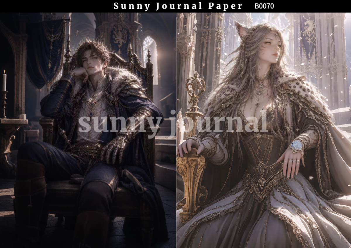 B0070-Dark Fantasies Gothic Royalty Paper A5 paper 10pcs no repeat