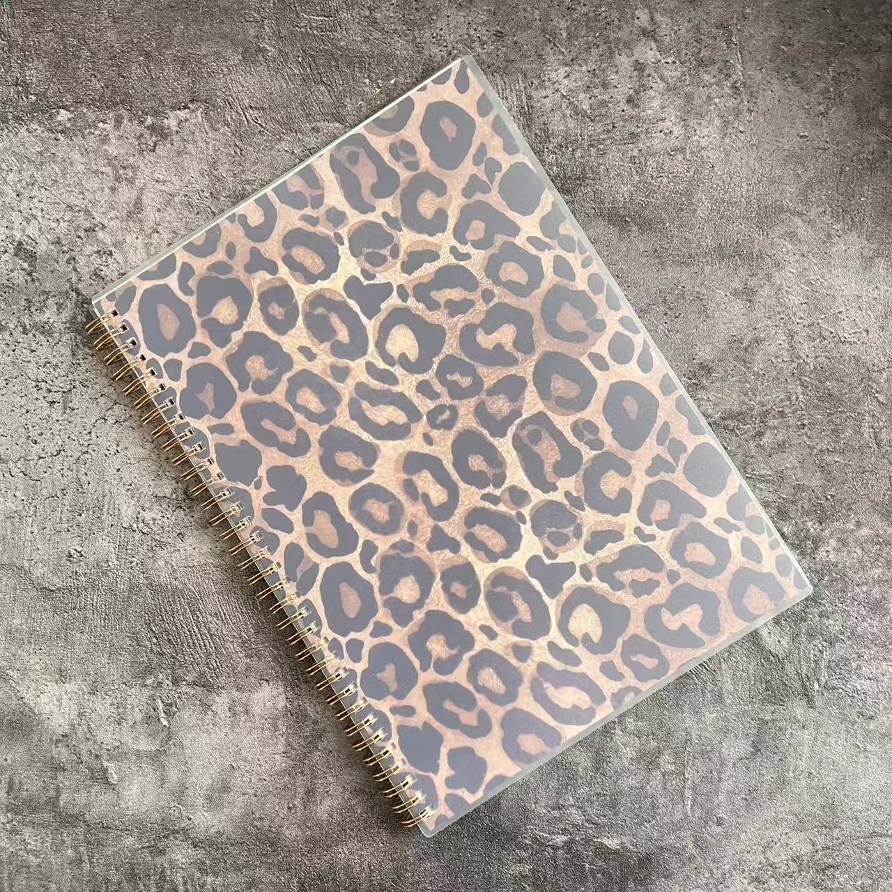 Brown Leopard A4 Release Paper Books Closed Iron Ring Binder  (50 PCS)