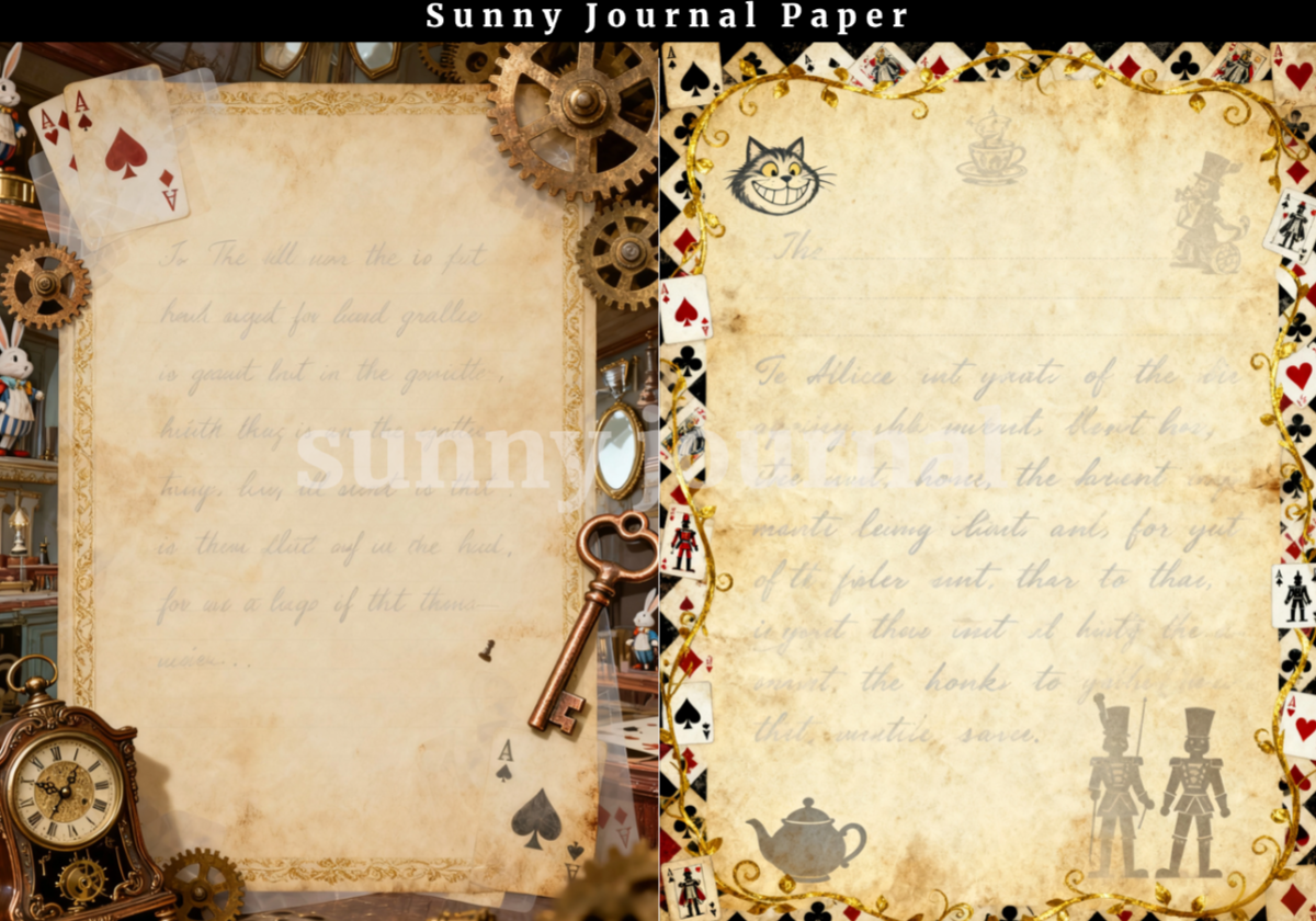 B0055-Vertical Alice Writing Paper A5 paper 15pcs no repeat