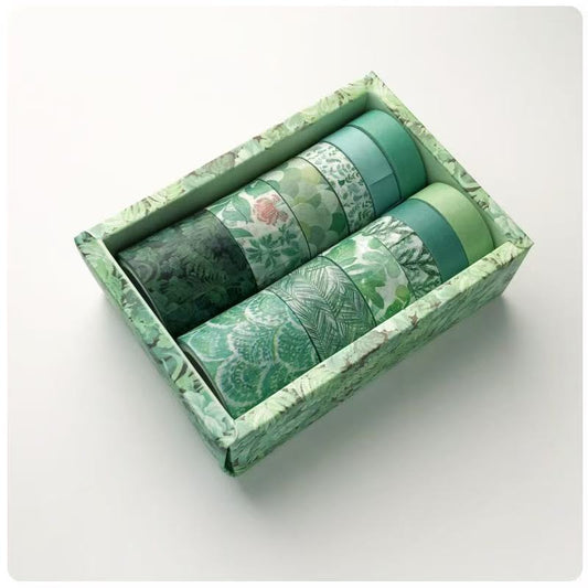 Washi Tape Set Green Collection 12 pcs rolls