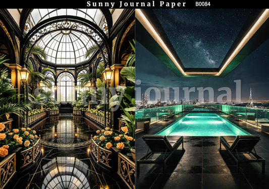 B0084-Luxury Interior Background A5 paper 10pcs no repeat