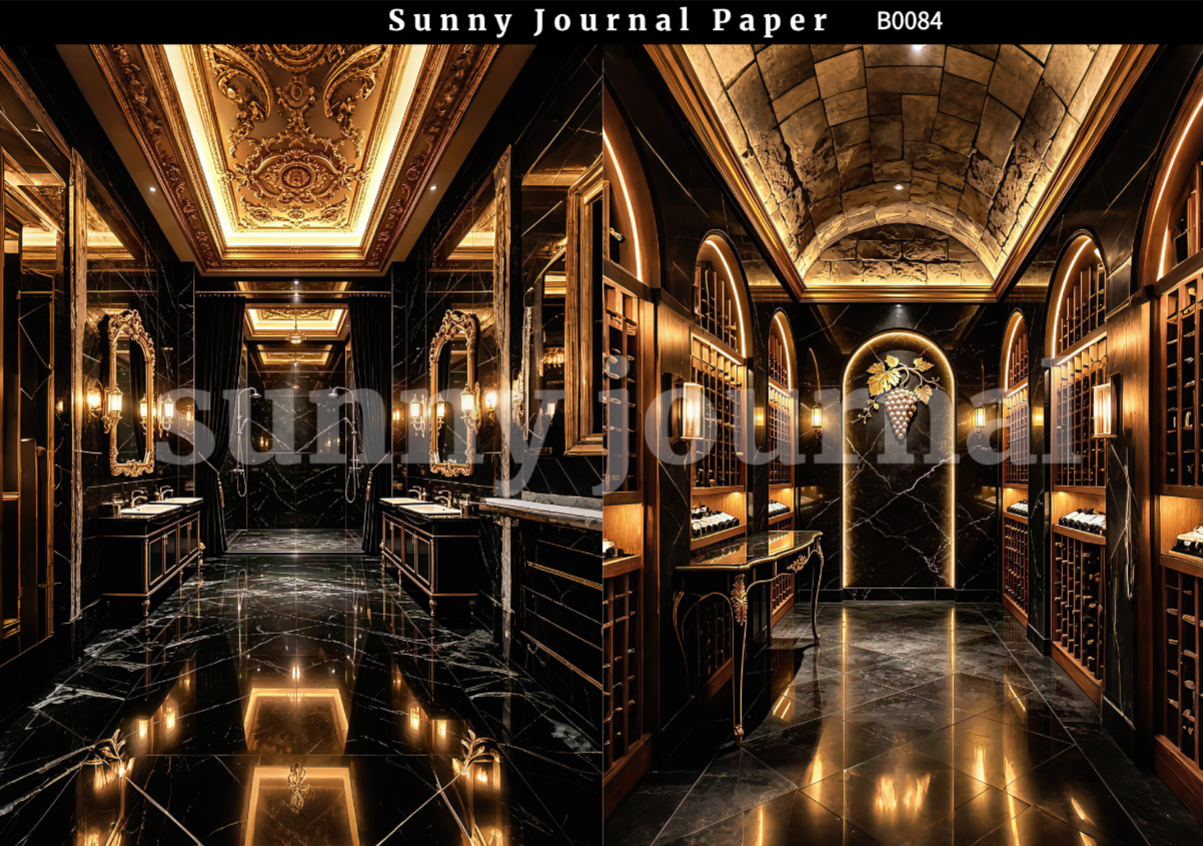 B0084-Luxury Interior Background A5 paper 10pcs no repeat
