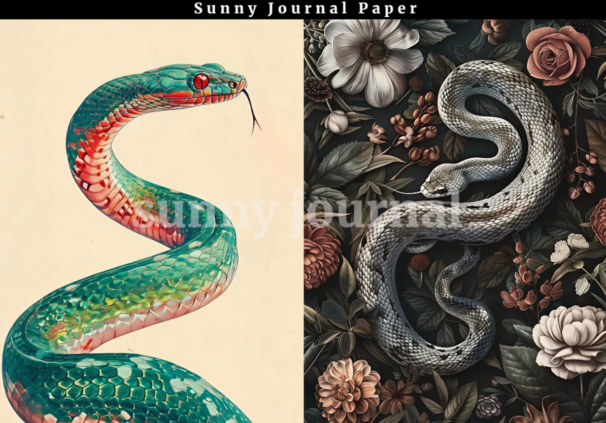 B0026- Colorful Snake A5 paper 10PCS no repeat