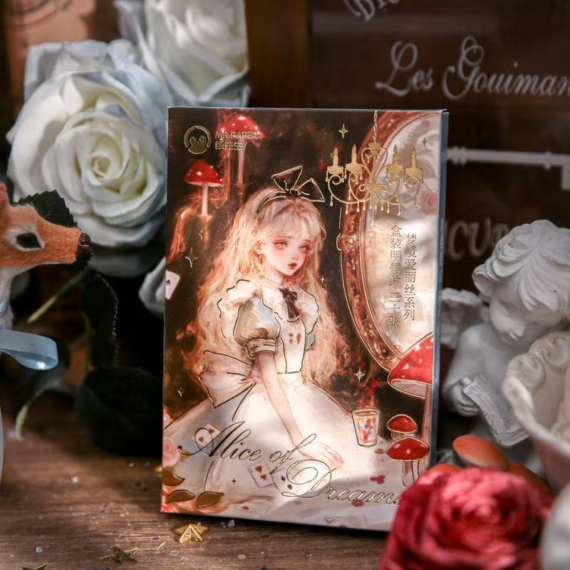 Limitied Edition Alice in Wonderland Postcard 30pcs Journal Gift Box