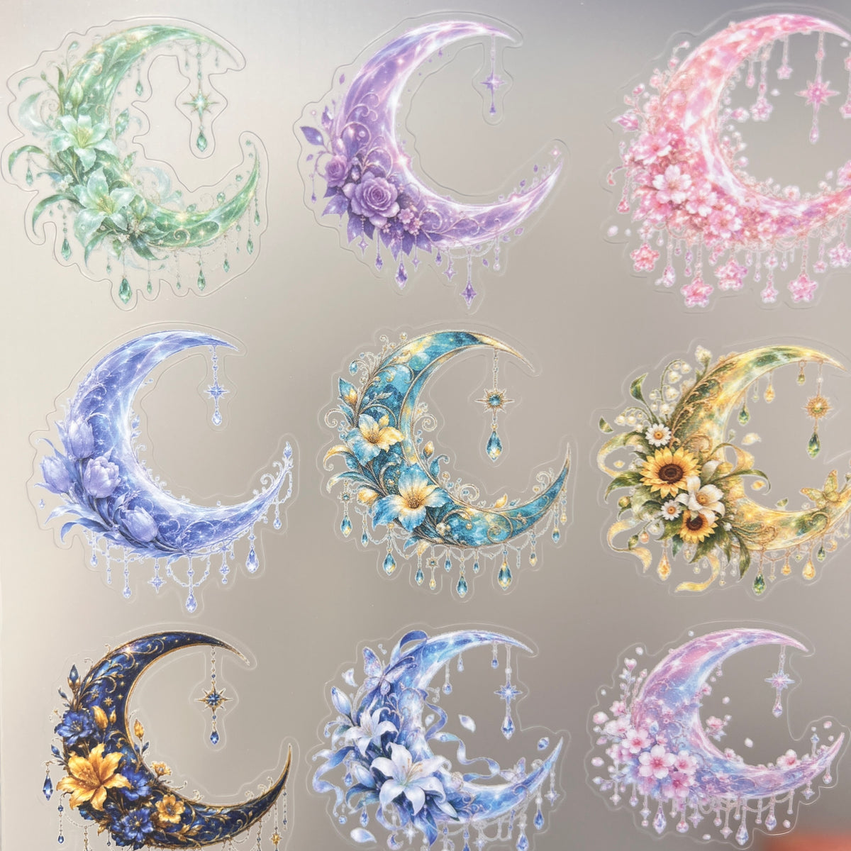 A0202--Flower Moon PET Sticker 1 Pcs A5 Size