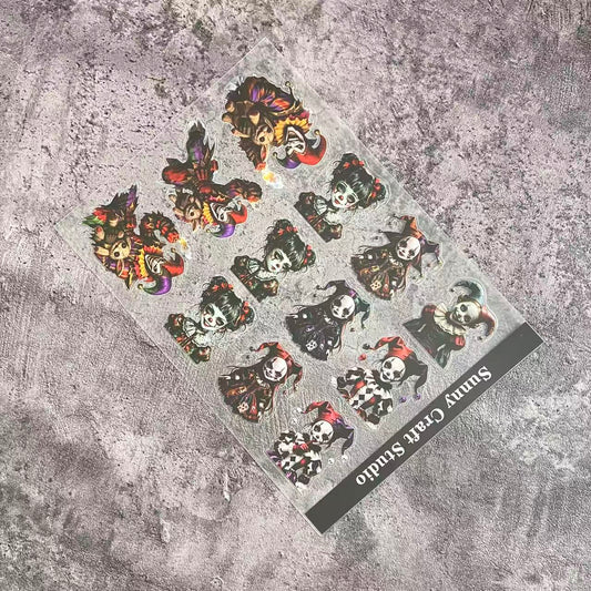 A0115--Creepy Joker PET Sticker 1 Pcs A5 Size