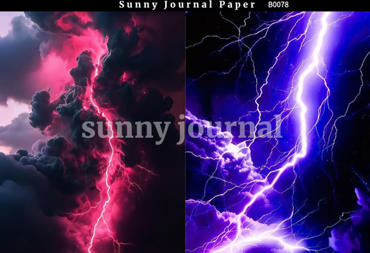 B0078-Tornado and Lightning A5 paper 10pcs no repeat