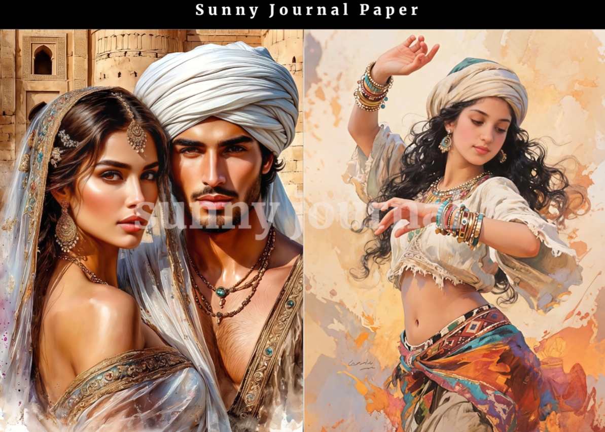 B0039-Arab style 20 images no repeat A5 Size