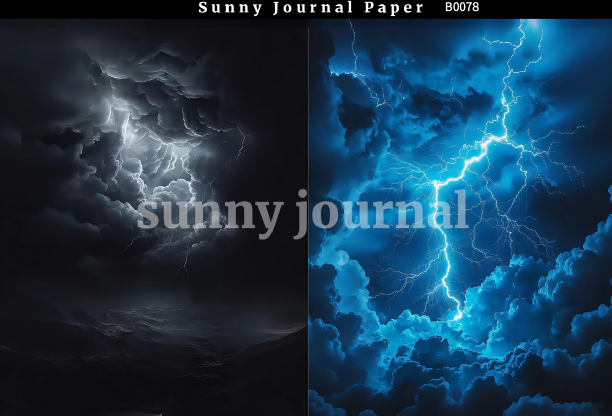 B0078-Tornado and Lightning A5 paper 10pcs no repeat