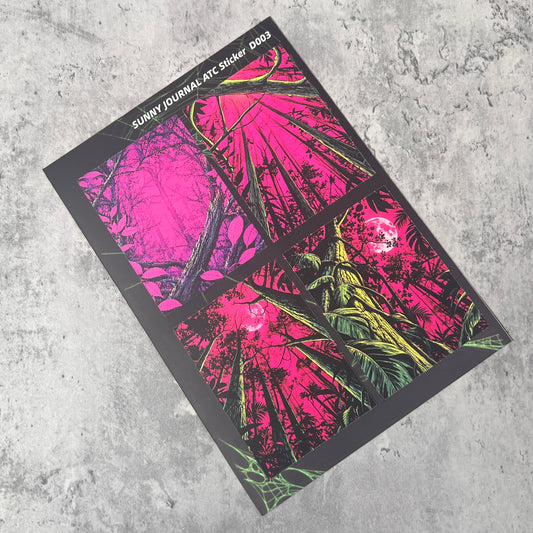 D003--Halloween Comic Forest Pre-cut Sticker 1 Pcs A5 Size For ATC