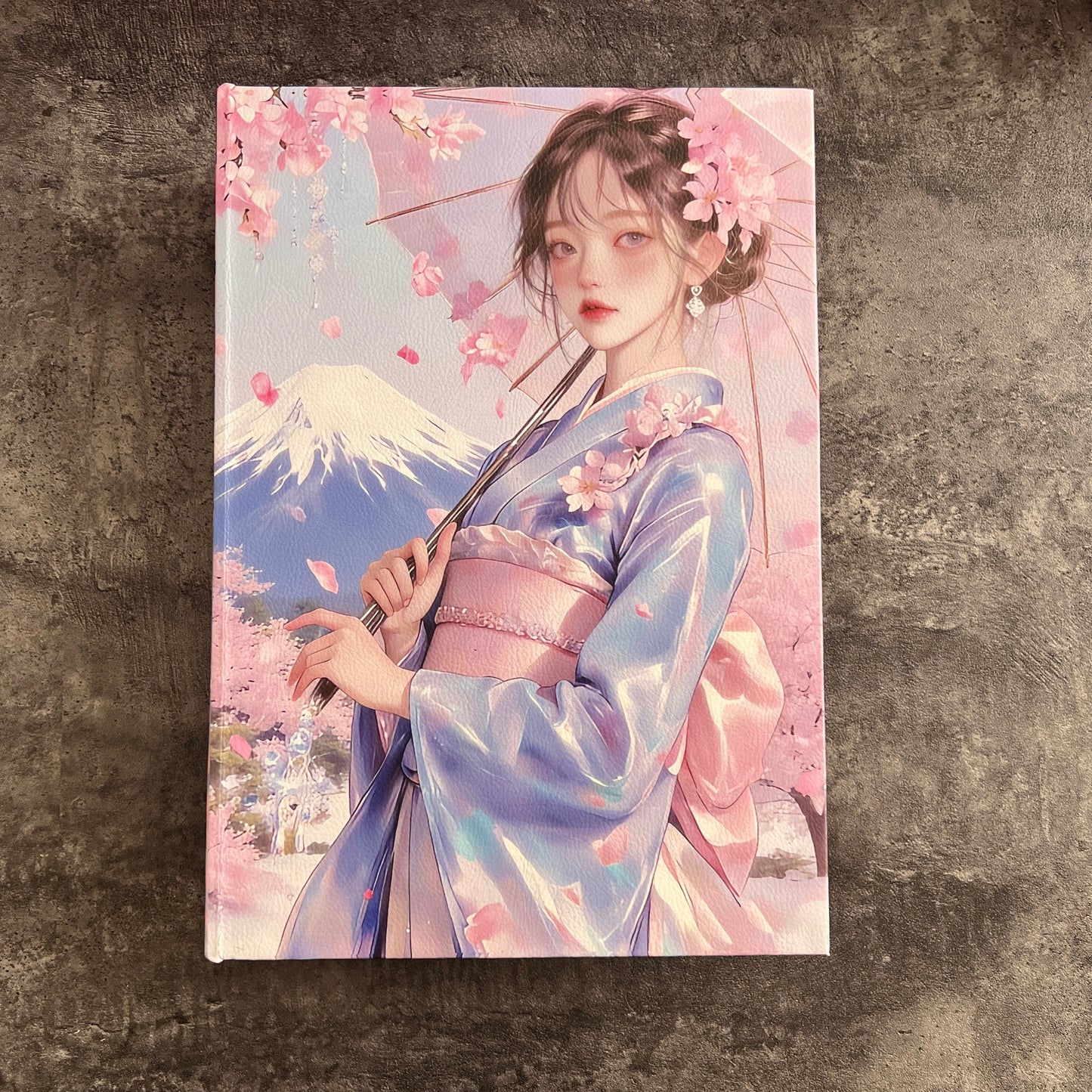 D0021 Spring Cherry Kimono And Traditional Girl Wooden Book Box