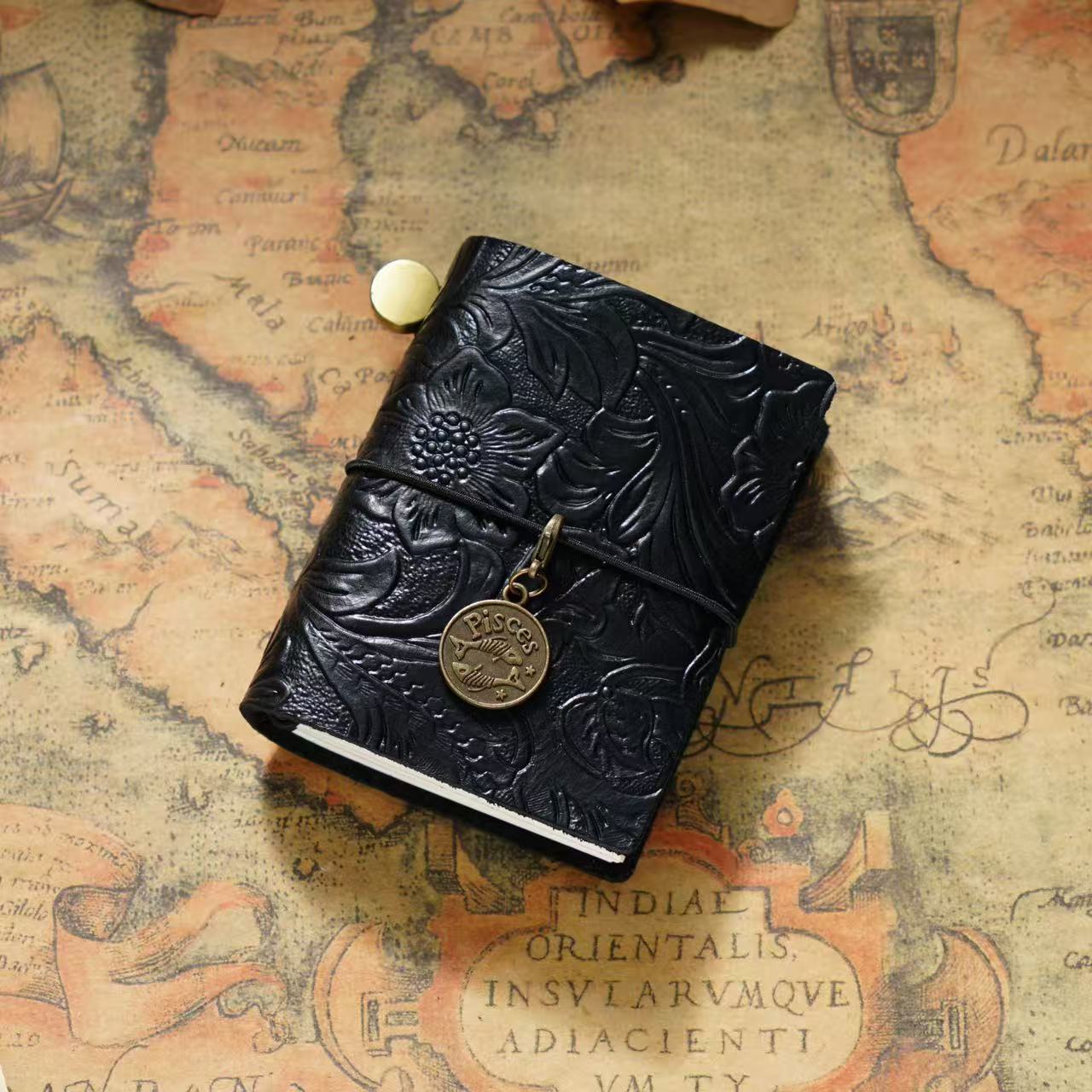 Medium Size Retro Real Leather Journal Book