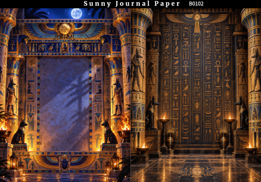 B0102--Ancient Egyptian Palace A5 paper 10pcs no repeat