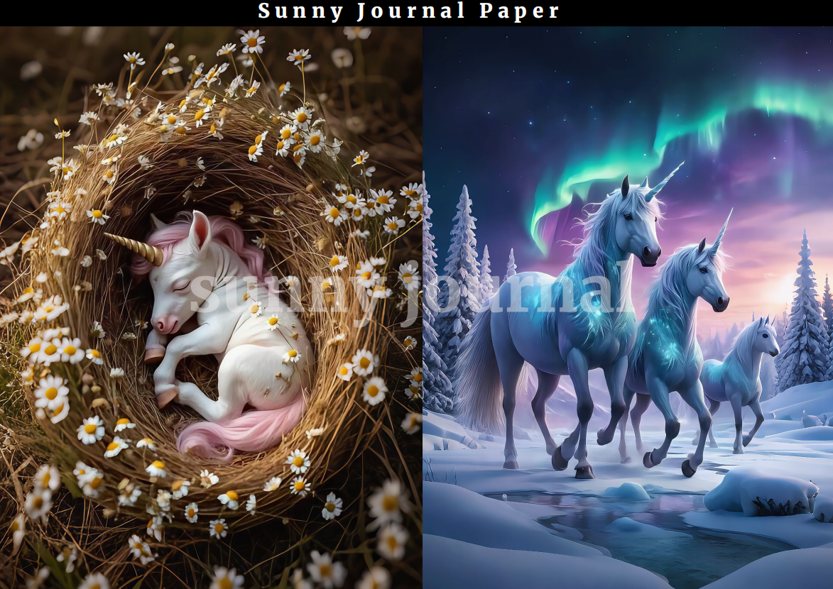B0010-Unicorn A5 Paper 10 pcs no repeat