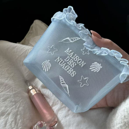 Embroidered zipper Small storage Tape Bag