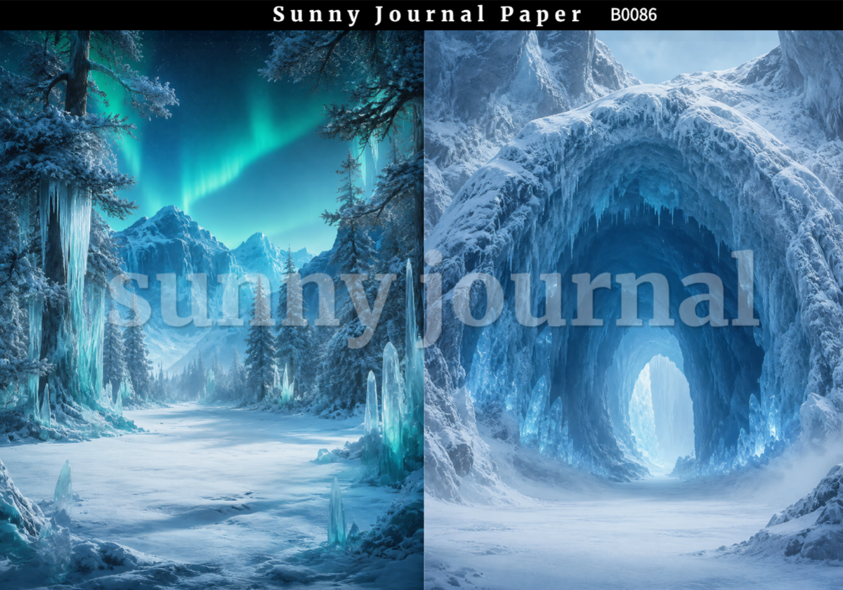 B0086-Ice Age Themed Background A5 paper 10pcs no repeat