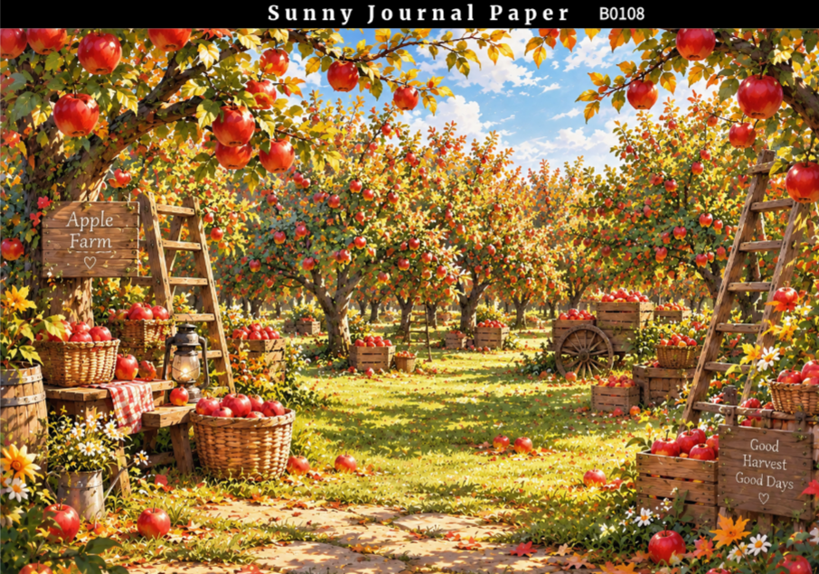 B0108-Autumn Scenery Horizontal A5 paper 10pcs no repeat