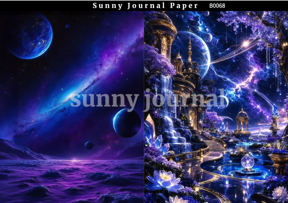 B0068-Purple Magic Style Paper A5 paper 10pcs no repeat