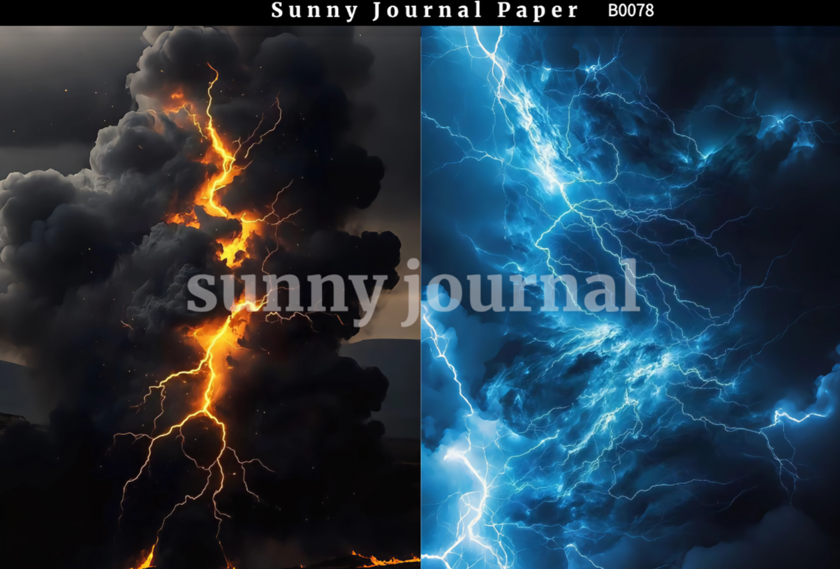 B0078-Tornado and Lightning A5 paper 10pcs no repeat
