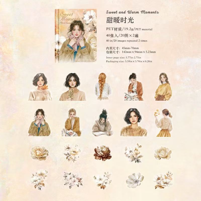 Winter Girls PET Stickers 40 Sheets Per Pack