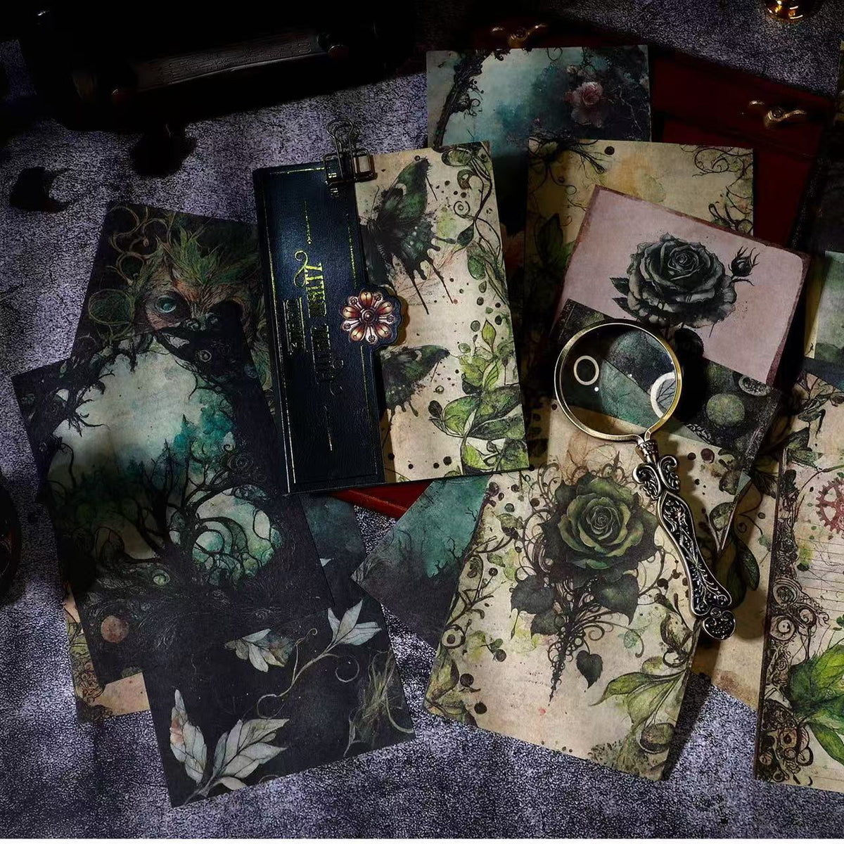 Gothic Vintage Rose Forest Scrapbook Paper 20 Sheets Per Pack
