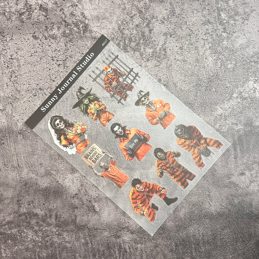 A0117--Prisoners:Vampires,witches and zombies PET Sticker 1 Pcs A5 Size