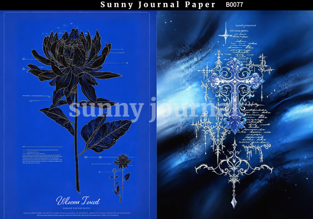 B0077- Klein Blue Y2K Aesthetic Ethereal Paper Paper A5 paper 10pcs no repeat
