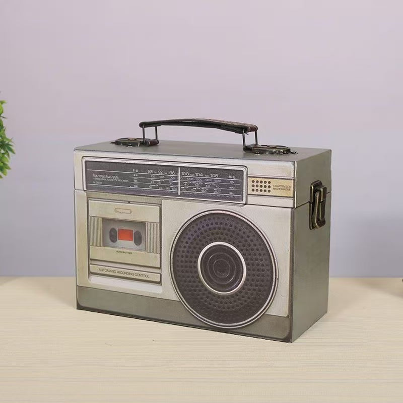 D0023 TV Radio Wooden Tape Boom Box
